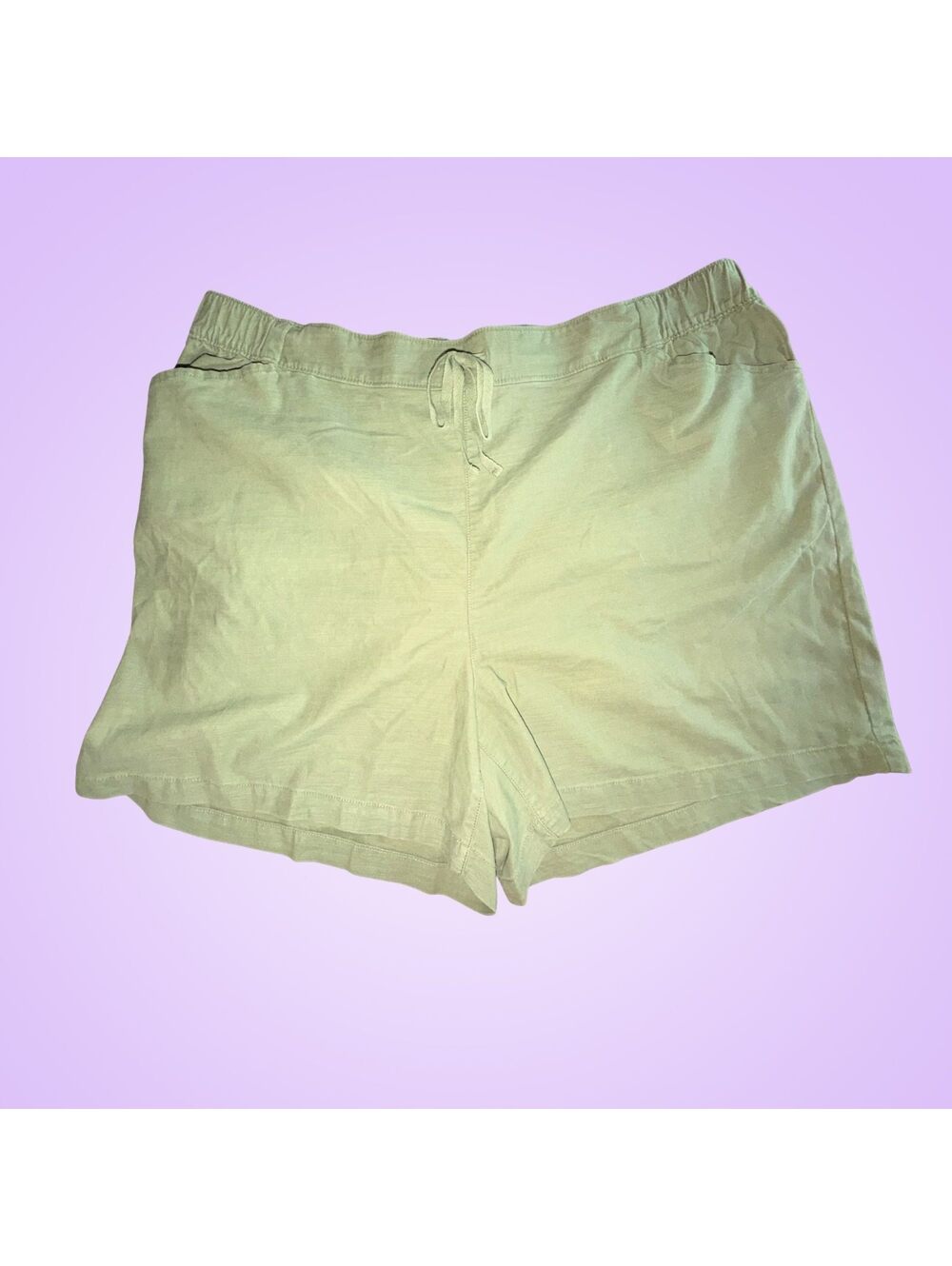 Brand New Women's Plus Size 22/24 Lane Bryant Olive Green Pull On Chino Shorts